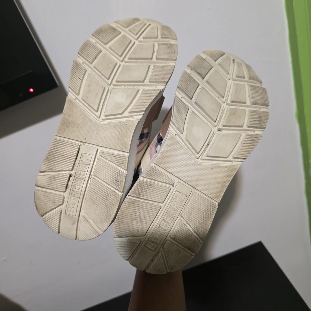 Burberry Beige and Pink Check Athletic Shoes - Picture 8 of 8